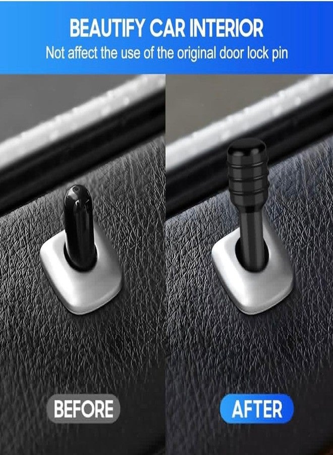 AUTO MT مجموعة مقابض قفل أبواب السيارة (4 قطع)، إكسسوارات سيارات، مجموعة مقابض قفل أبواب السيارة العالمية، مصنوعة من سبائك الألومنيوم، لون أسود، مقاومة للخدش - Image 5